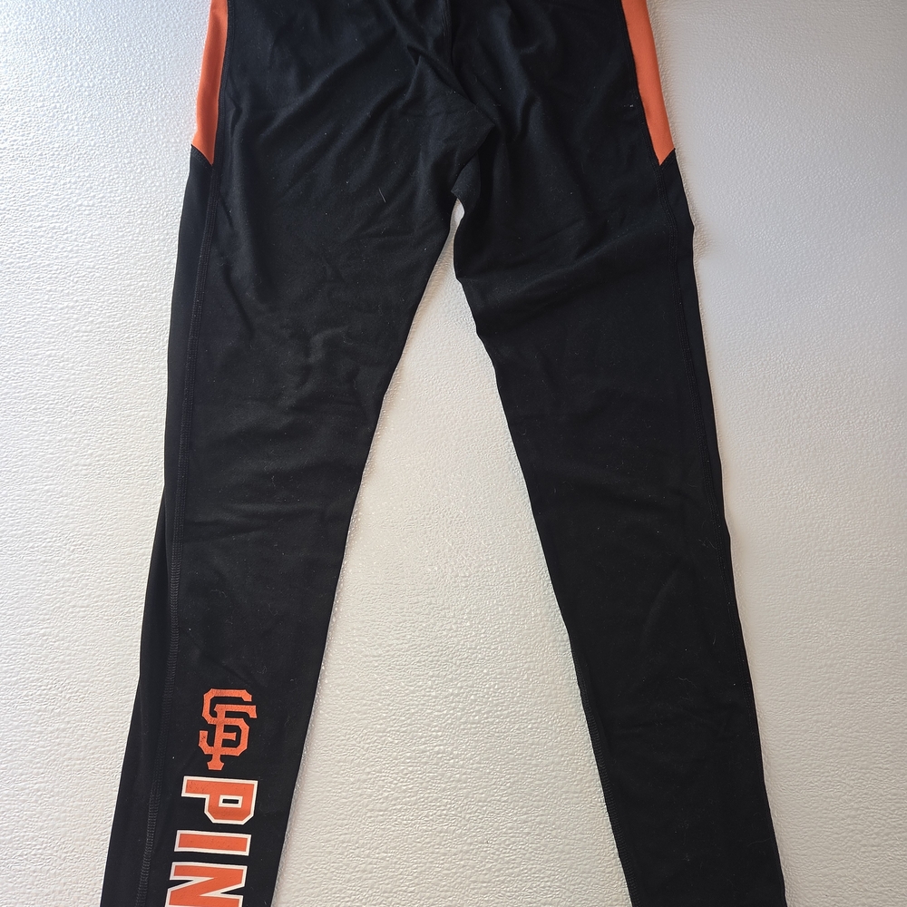 PINK Victoria's Secret Black and Orange Performance Leggings.Great Conditions..